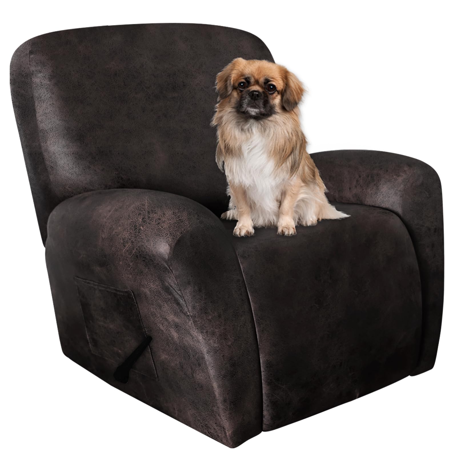 Photo 1 of ANARACHON Leather Look Oversize Recliner Chair Covers, Thick 4 Pieces Lazy Boy Recliner Covers for Recliner Chair, Leather Cover for Recliner Slipcovers for Pets Kids(X-Large, Black Coffee)