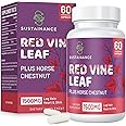 SUSTAINANCE Red Vine Leaf Extract 1400mg & Horse Chestnut Extract 100mg Supplement Diet for Leg, Vein, Circulation, Heart, Skin (60 Capsules)