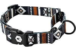 WOLFGANG MAN & BEAST Wolfgang Heavy Duty Martingale Dog Collar with Quick Release Nylon Buckle for Walking & Training, NewMoon Print, Medium