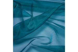 MDS-MEGADECORSUPPLY MDS Halloween Organza Fabric – Pack of 5 Yards, 44" Wide, Sheer Crystal Tulle for Haunted House Décor, Pumpkin Party Backdrops, Spooky Drapes, Costumes, DIY Crafts & Themed Events - Dark Teal