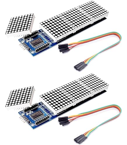 MAX7219 8x8 LED Dot Matrix Display Module - For Arduino, Raspberry Pi, Microcontroller Projects