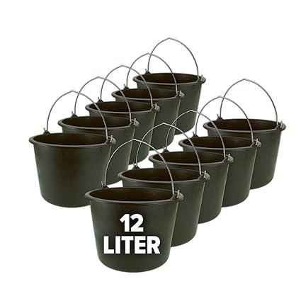 Eimer, Baueimer, Putzeimer, Mörteleimer mit Henkel 10er Set - 12 oder 20 Liter, Größe:12 Liter