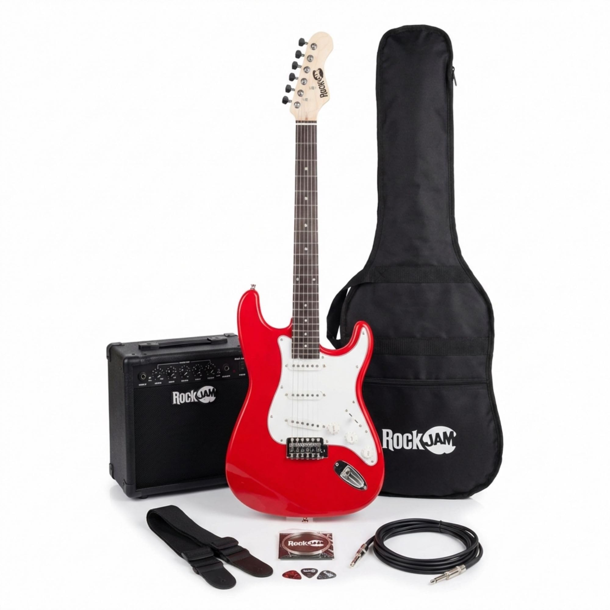 RockJam Electric Guitar Kit with Amp, Bag, Whammy, Strap, Lead, Spare Strings & Lessons