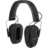 ULTRX Bionic Earmuff - Ear Safety - Hearing Protection and Noise Reduction - Perfect for Shooting Range, Yardwork, Construction, Woodworking - Aux Port Accessory Function - Midnight Gray