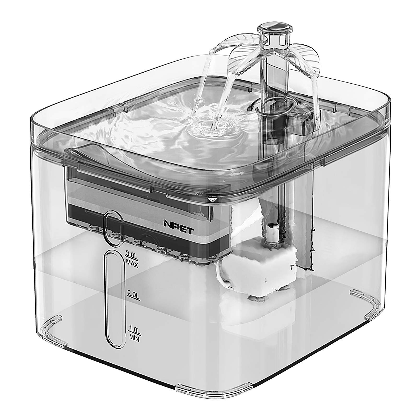 NPET Cat Dog Water Fountain for drinking, Pet Drinking Fountain for cats, Automatic Cat Water Dispensers For Dogs and kitten, Ultra Silent with Filters…