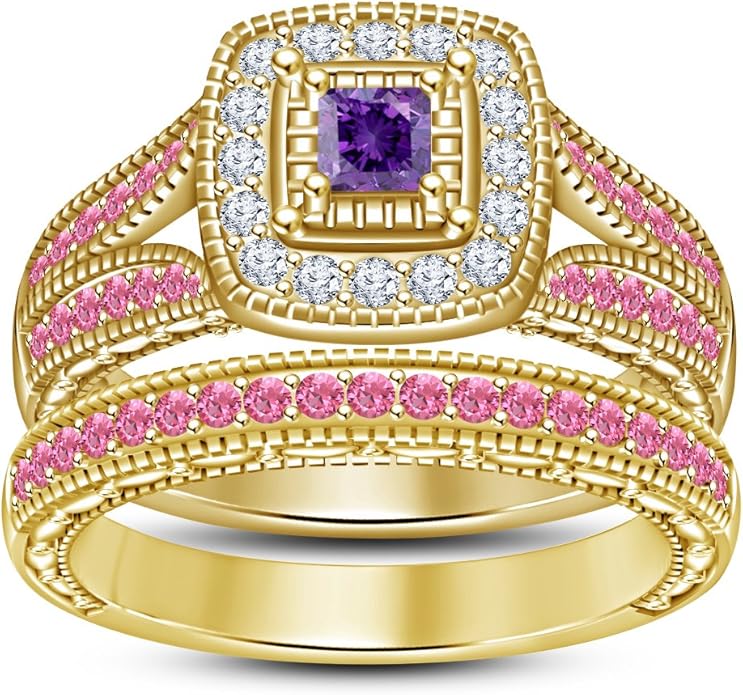 TTVS JEWELS 14k Gold Plated 925 Sterling Silver Multi Color Disney