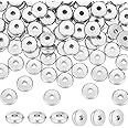PH PandaHall 100pcs 8mm Stainless Steel Spacers Beads 2mm Hole Flat Round Beads Spacer Metal Loose Spacers Beads Charm Jewelry findings for Necklace Bracelet Earring Making DIY