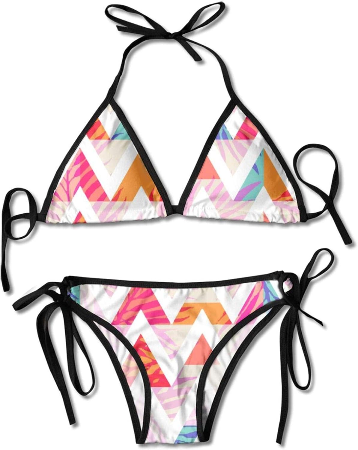 2Piece Bikini Colorful Geometric S Sexy TwoPieces Swimwear Durable