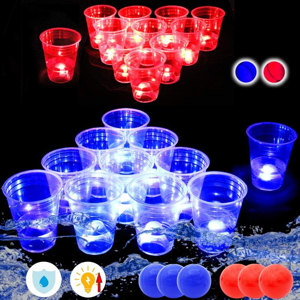 LED Beer Pong Cups and LED Flash Balls, Glowing Beer Pong