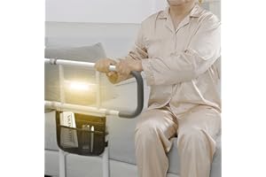 Bed Rails for Elderly Adults, Height Adjustable Bed Assist Rail with Motion Light & Storage Pouch, Safety Beds Handle with Su