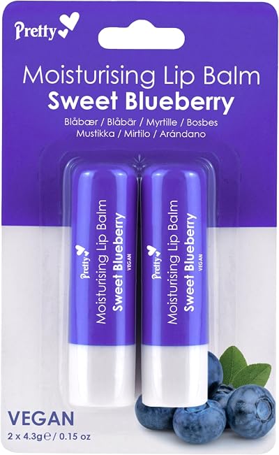 Pretty Moisturising Lip Balm Sweet Blueberry Pack of 2