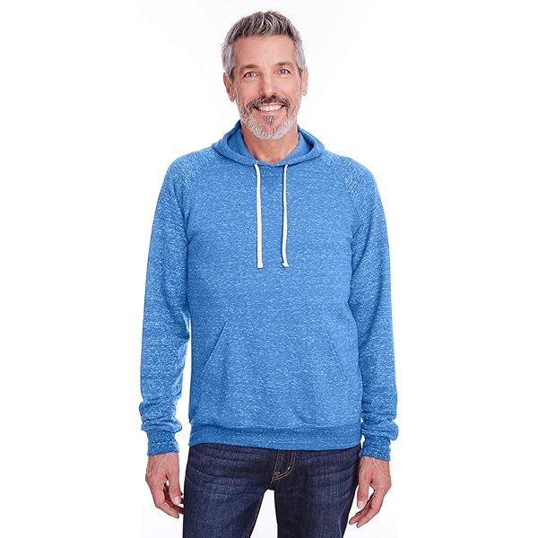 Jerzees Adult Snow Heather Raglan Hooded Sweatshirt L Frst Grn SNW