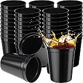 Yungyan 12 Pack 16 oz Reusable Plastic Stadium Party Cups, Black | Dishwasher Safe, Plastic Tumblers, Stadium Cups Bulk for Birthday Party, Events, Baby Shower, DIY Projects