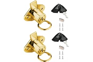 XIEHE 801 Office Furniture Desk Drawer Lock Cabinet Door Locker with 4 Keys 7/8 in. Outside Diameter (2 Packs, Gold, keyed alike2)