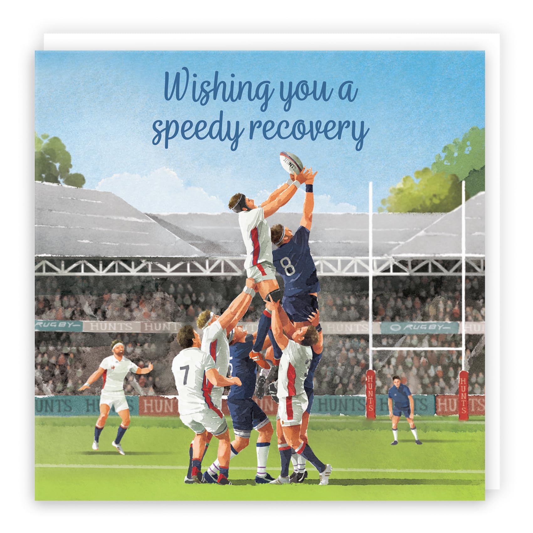Hunts England - Rugby Wishing You A Speedy Recovery Card For Him - Milo's Gallery - Sport Get Well Card - Feel Better Soon Card For Rugby Fans - For Boys, Men, Husband, Dad, Grandad, Son