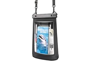 JZOCON Waterproof Phone Pouch for iPhone 16 15 14 11 Pro Max & Galaxy S24 S21 - Floating Large Capacity Dry Bag Stores Sunscreen, Sunglasses - Oversized Waterproof Bag for Beach, Swimming, Kayaking