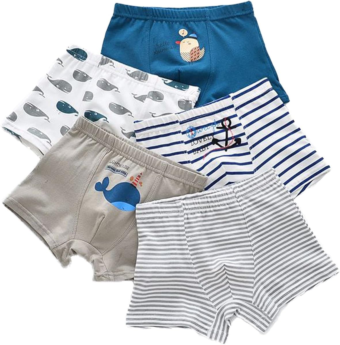 FAIRYRAIN 6er Pack Jungen Unterwäsche - Baumwoll Slips Mit Cartoon Print