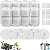 8 Set Dog Fountain Filter Replacement for 7L/230oz/1.8G Stainless Steel Dog Water Dispenser, YOIHABV Cat Fountain Filters, Triple Filtration Pet Water Filter, Replacement Filters and Sponges