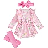 Rourufy My First Easter Baby Girl Outfit Bunny Newborn Romper Shorts Skirt Socks Set Infant Toddler Cute Summer Clothes