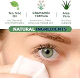 One Step Tea Tree Oil Eyelid Wipes 60ct Natural Aloe Chamomile Daily Cleanser view 5