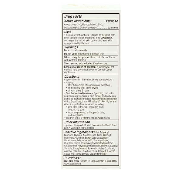 AVEENO PROTECT + HYDRATE FACE SUNSCREEN, SPF 60 BROAD SPECTRUM, FOR SENSITIVE SKIN, TRAVEL SIZE, WATER RESISTANT (80 MINUTES), PARABEN, OXYBENZONE & OIL FREE, 2 FL OZ