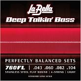 La Bella 760FL Deep Talkin Bass Flatwound Bass Strings - Light