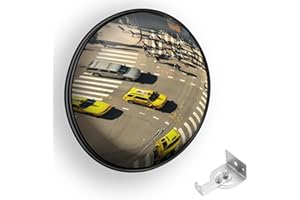 Convex Traffic Mirror - 18" Outdoor and Indoor Driveway & Security Parabolic Safety Mirrors for Garage, Retail Stores, Wareho