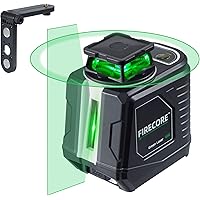 Firecore 360° Green Self-Leveling Cross Line Laser Level with Horizontal and Vertical Lines for Picture Hanging and Construct