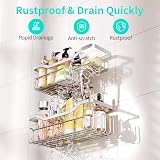 HapiRm Shower Caddy 11 Hooks Stainless Steel No Drill Adhesive Rustproof view 2