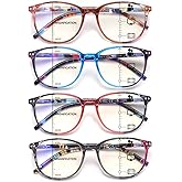 COJWIS Multifocus Progressive Reading Glasses for Women- Bifocal Computer/Book Men Readers Blue Light Blocking