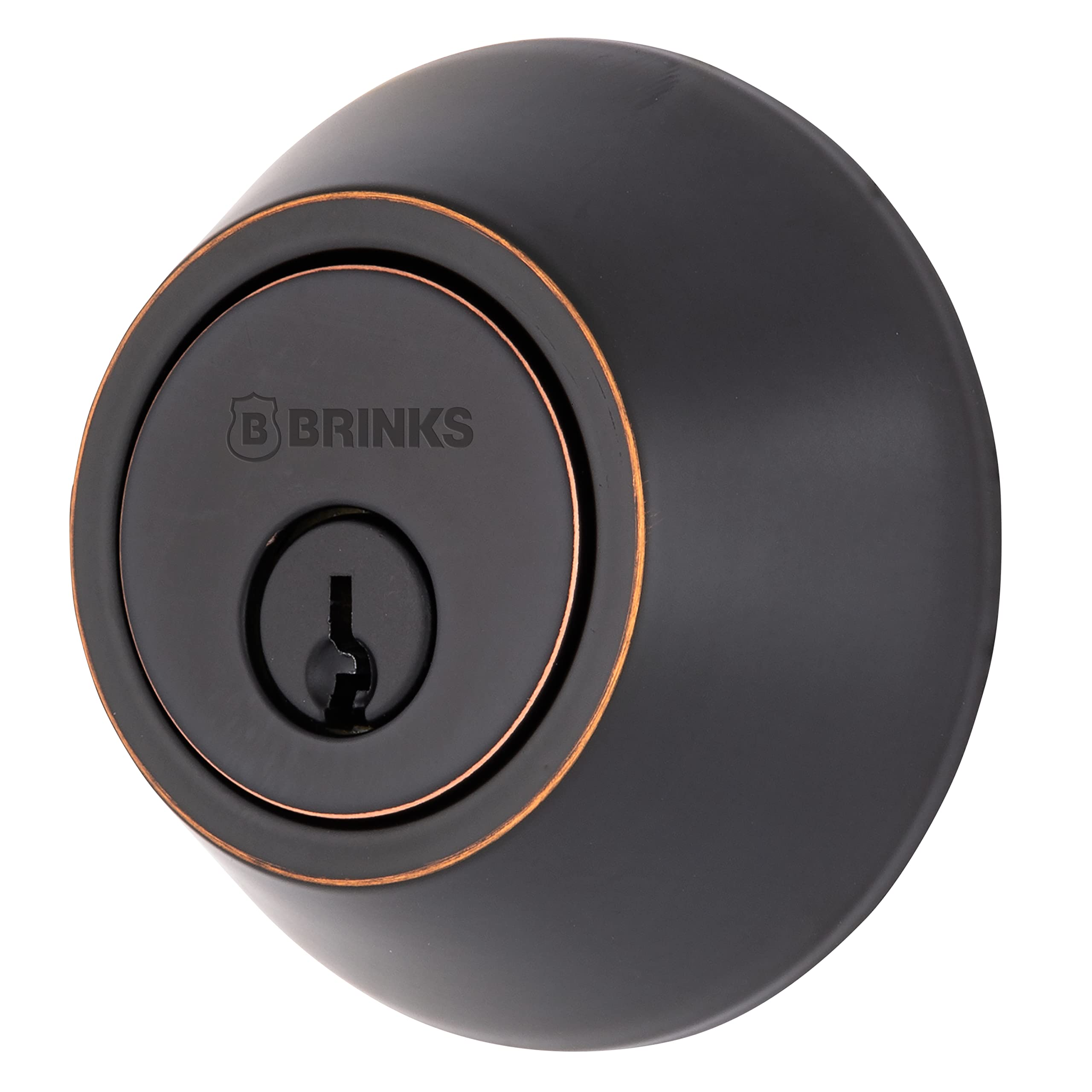 BRINKS – Single Cylinder Deadbolt – Keyed Front Door Lock with ANSI Grade 2 Security – Home Improvement – Residential Protection – Tuscan Bronze