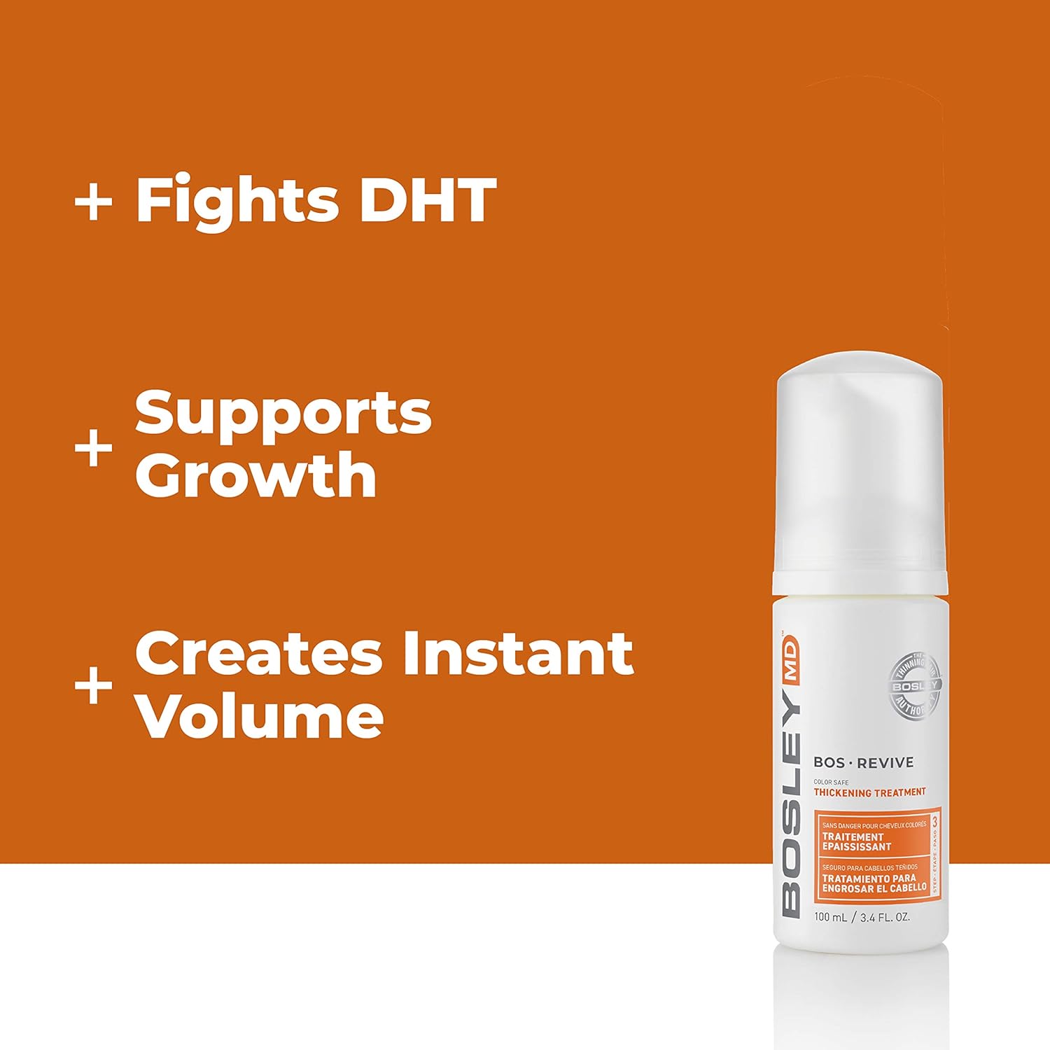 BosleyMD BosRevive KIT for Visible Hair Thinning (Color Safe), Starter Size (30 Days): Premium Beauty