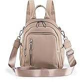 HUAZHIMAO Small Backpack Purse for Women Mini Backpacks PU Leather Women's Versatile 3 in 1 Fashion Handbag Travel Daypacks (Khaki)