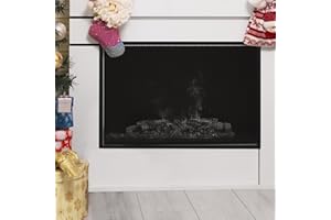 JEYEOU Fireplace Screen Safe Mesh Gate Child Proof Fireplace Mesh Screen Fireplace Barrier Guard Fireplace Net Adhesive Fireplace Cover for Existing Fireplace for Toddler Baby Pets 45 * 34inch