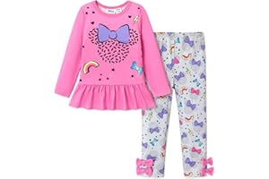 Disney Princess Toddler Girl Outfit Long Sleeve T-Shirt Dress and Striped Leggings Fall Casual Girls Clothing Sets