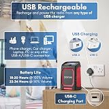 DigiFunk Work Site Radio USB Rechargeable DAB+ FM Bluetooth IP65 Red view 4