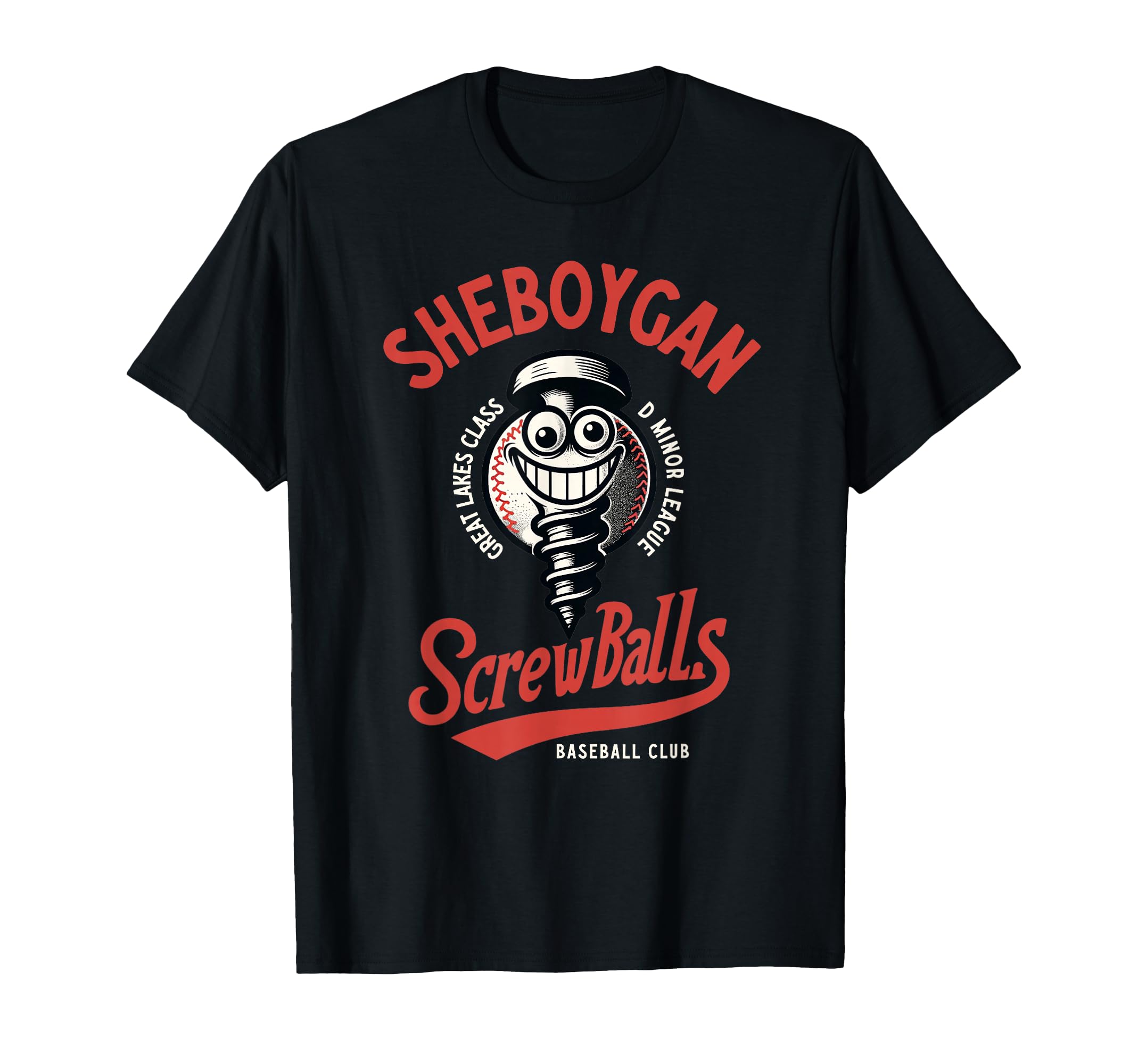 Photo 1 of Male Size S----Sheboygan Screwballs Retro Minor League Baseball Team T-Shirt