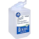 Scott Professional Green Certified Foam Hand Soap (91565), 1.0 L, Foaming, Clear, No Fragrance Added, Manual Refills, Ecologo, NSF E-1 Rated (6 Bottles)