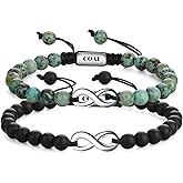 COAI His and Hers Bracelets, Stone Beaded Infinity Bracelets for Couples