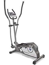 Marcy Magnetic Elliptical Trainer Cardio Workout Machine with Transport Wheels NS-40501E