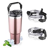 30oz Tumbler with Handle and Flip Straw Lid Double