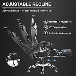 GTPLAYER Gaming Chair, Computer Chair with Footrest