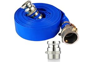 NetLea Heavy-Duty Pool Backwash Hose,2 inchx50Ft Professional Reinforced Leakproof Design with Aluminum Camlock C/E Fittings,Type 2Inch F Fitting include,Dual Drawstring Stainless Clamps Locked