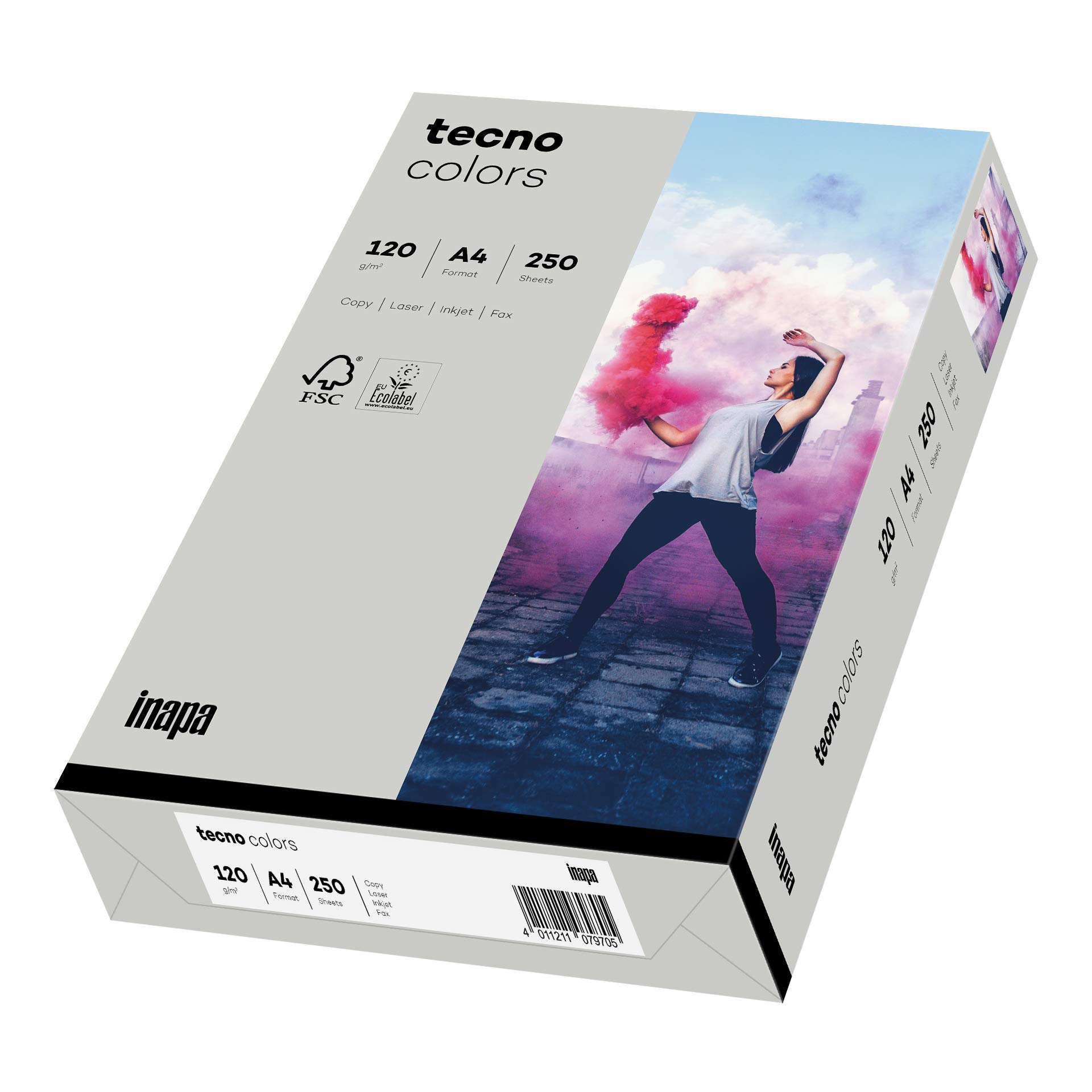 inapa Coloured Printer Paper Tecno Colours 120 g/m² A4 250 Sheets Grey