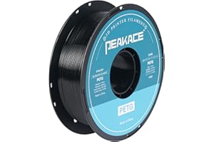 PEAKACE PETG Filament 1.75mm, PETG 3D Printer Filament, 1kg Filament (2.2lbs), 340 Meters, Dimensional Accuracy 99% Probability +/- 0.03 mm, Fit Most FDM Printer, Black