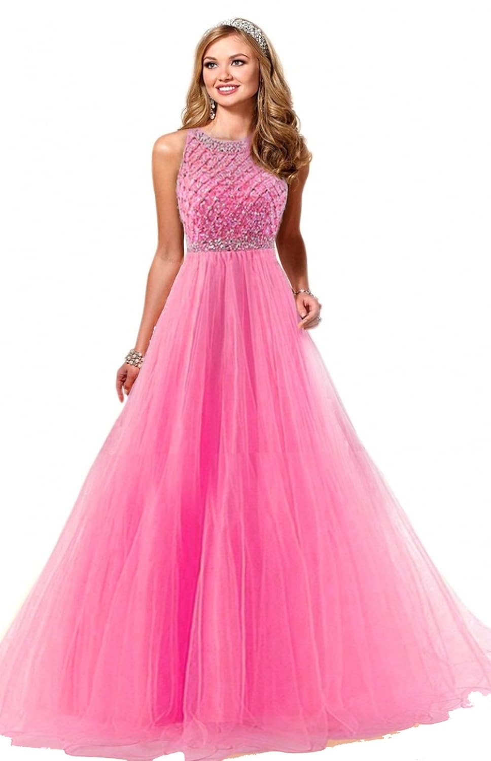 owee women's net semistitched gown(anika pink, free size)