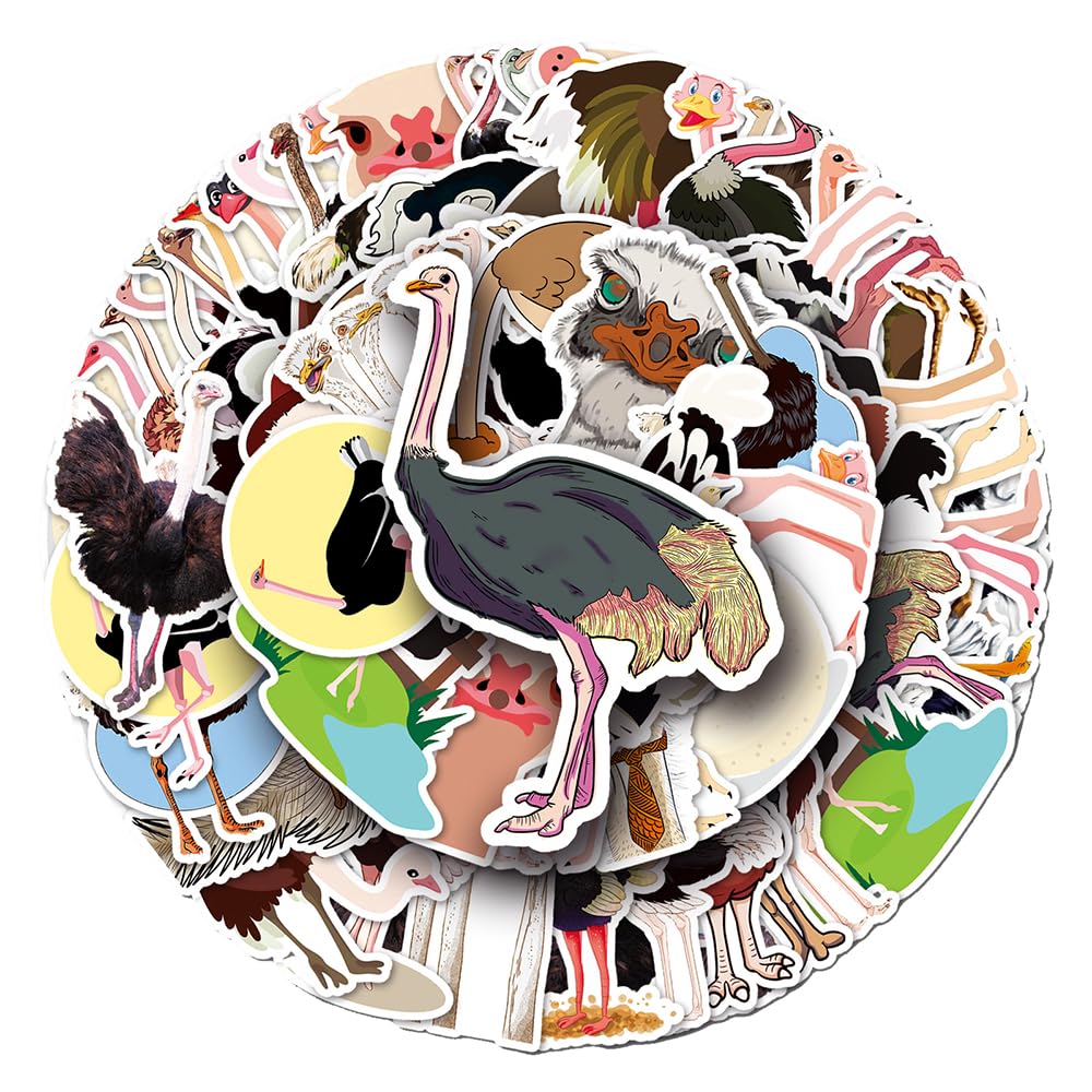 Vibrant Peacock Vinyl Stickers, 50 PCS Waterproof Illustrated Animal Decals for Laptops, Scrapbooking, Journals, Notebooks, Water Bottles, Suitcases, Phones & DIY Decor