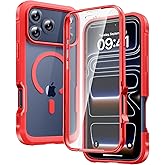 Diaclara Magnetic Designed for iPhone 17 Pro Case 6.3'' Full Body Bumper,[Compatible with MagSafe] Military Drop Proof Phone Case with Built-in Screen Protector,Easy Install,No Gap,Red
