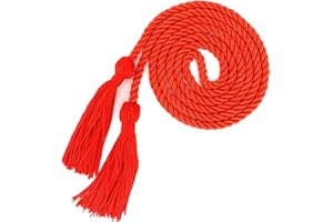 Diueoly Graduation Cord, Red, 67" Long Braided Cord with Tassel, Honor Cords for Graduation Decorations, Bachelor Gown, Master, Doctoral