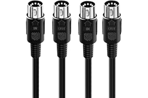 BXIZXD 2-Pack 23FT MIDI Cable, Male to Male 5-Pin MIDI Cable for MIDI Keyboard, Electronic Piano, Electronic Drum
